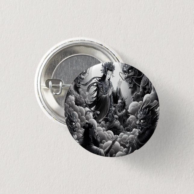 Badge Rond 2,50 Cm Bouton de Tentation Oni (Devant & derrière)