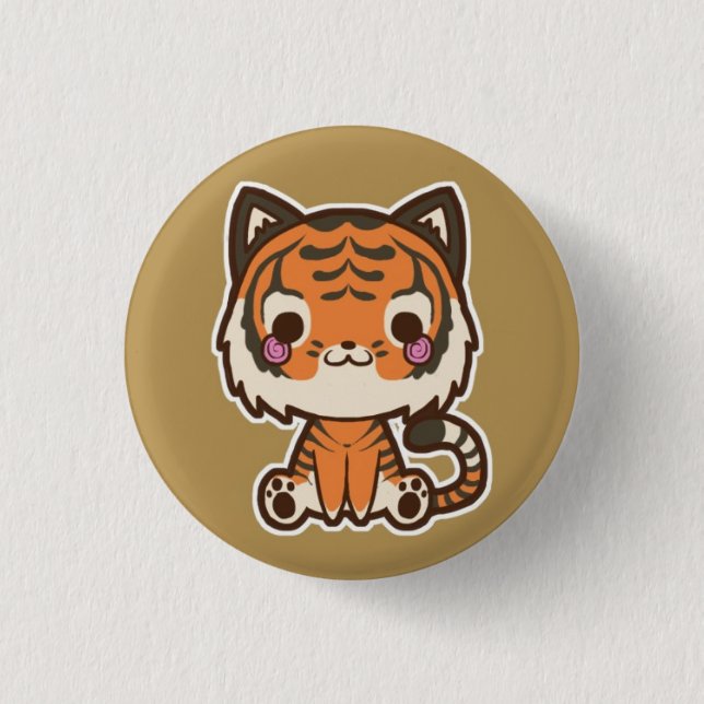 Badge Rond 2,50 Cm Bouton de tigre (Devant)