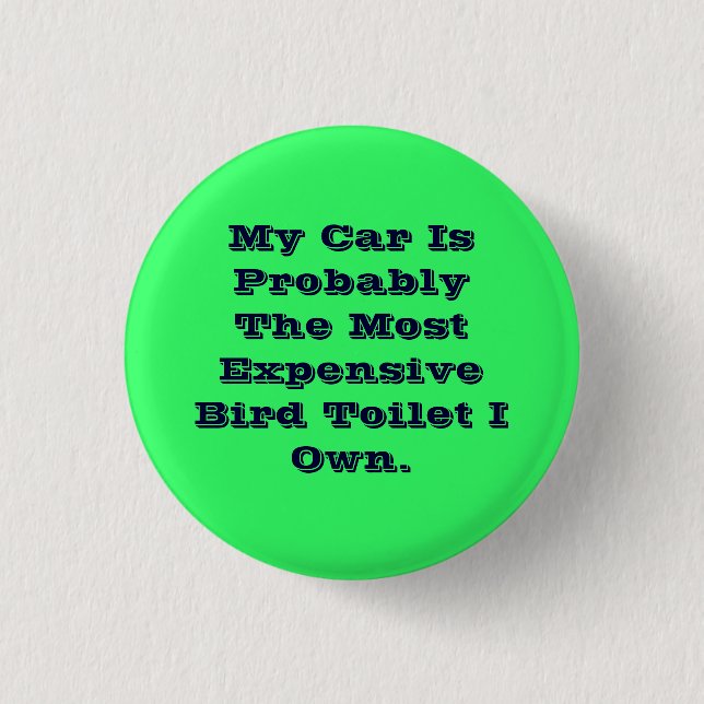 Badge Rond 2,50 Cm Bouton de toilette d'oiseau (Devant)