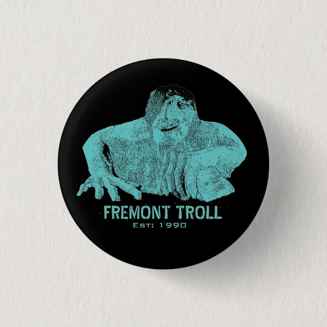 Badge Rond 2,50 Cm Bouton de Troll de Fremont à Seattle (Devant)