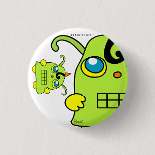 Badge Rond 2,50 Cm Bouton de vert de pomme de terre de monstre