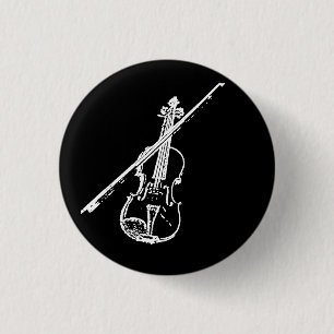 Badge Rond 2,50 Cm Bouton de violon - tordu/a érodé - B/W