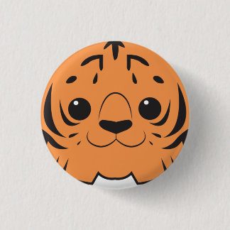 Badge Rond 2,50 Cm Bouton de visage de tigre de Sumatran
