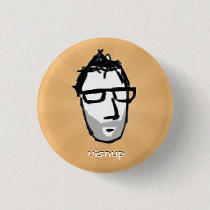 Badge Rond 2,50 Cm bouton de visnup (orange)