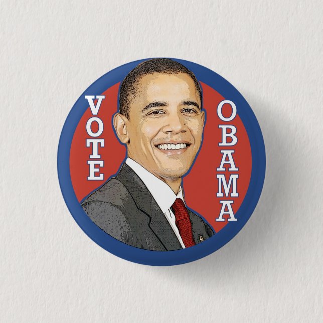 Badge Rond 2,50 Cm Bouton de VOTE de Barack Obama (Devant)