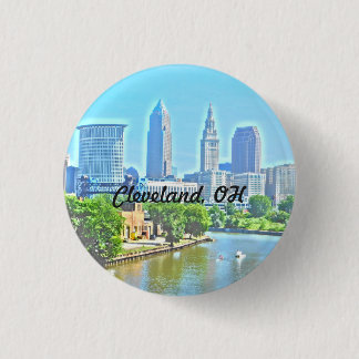 Badge Rond 2,50 Cm Bouton de vue de la rivière Cleveland OH City