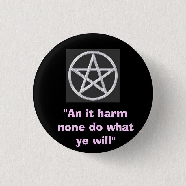 Badge Rond 2,50 Cm Bouton de Wiccan (Devant)