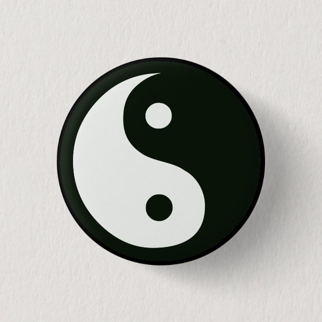 Badge Rond 2,50 Cm Bouton de Yin Yang (Devant)