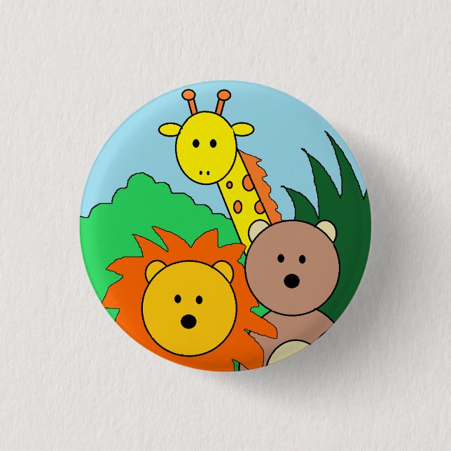 Badge Rond 2,50 Cm Bouton de "zoo" (Devant)