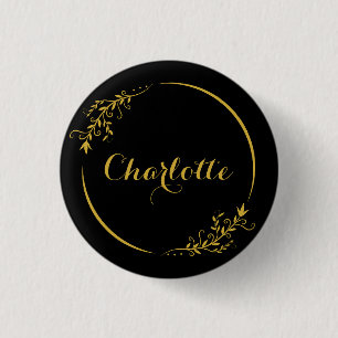 Badge Rond 2,50 Cm Bouton décoratif à cadre élégant avec nom personna