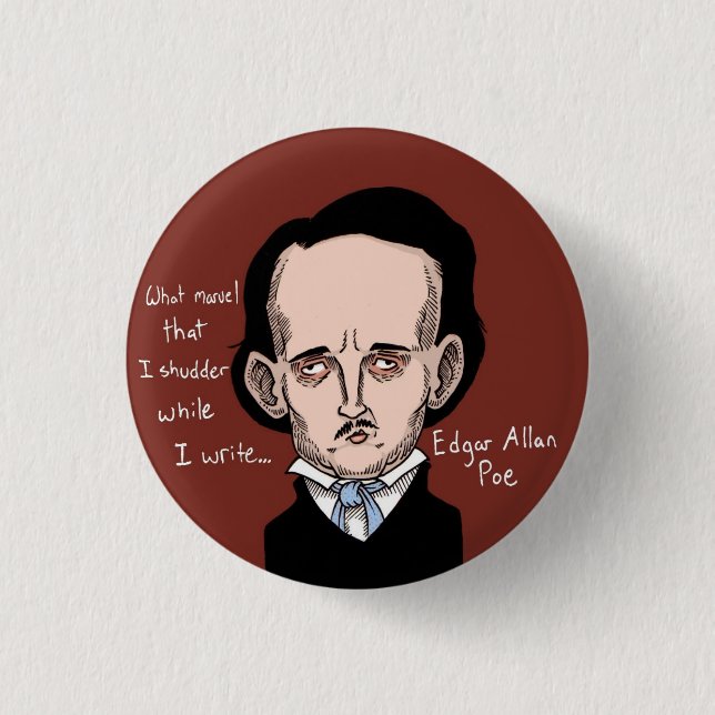 Badge Rond 2,50 Cm Bouton d'Edgar Allan Poe (Devant)