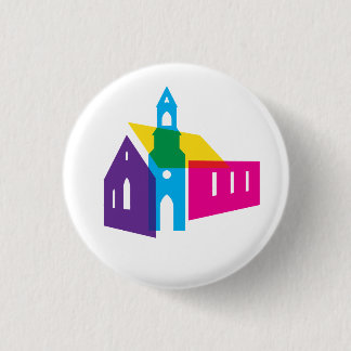 Badge Rond 2,50 Cm Bouton d'église arc-en-ciel