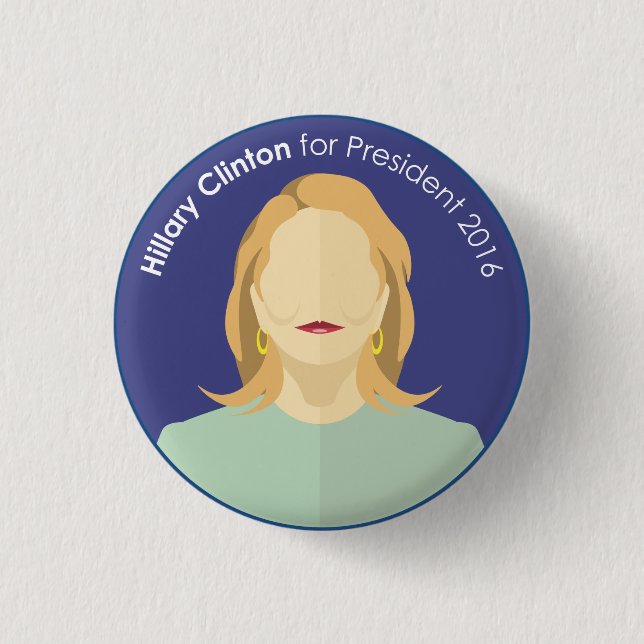 Badge Rond 2,50 Cm Bouton d'élection présidentielle de Hillary (Devant)