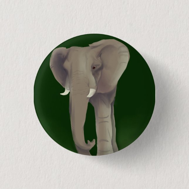 Badge Rond 2,50 Cm Bouton d'éléphant (Devant)