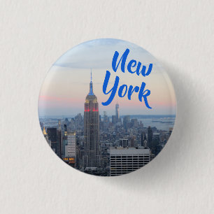 Badge Rond 2,50 Cm Bouton d'Empire State Building de New York