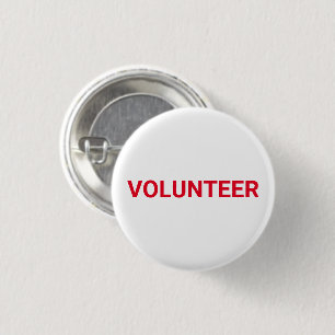 Badge Rond 2,50 Cm Bouton d'épinglette simple et élégante Volontaire