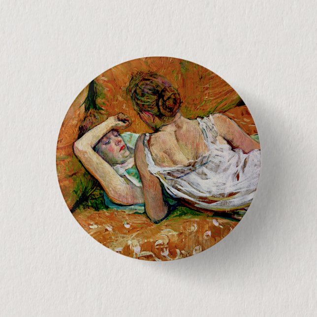 Badge Rond 2,50 Cm Bouton des deux amis - Henri de Toulouse-Lautrec (Devant)