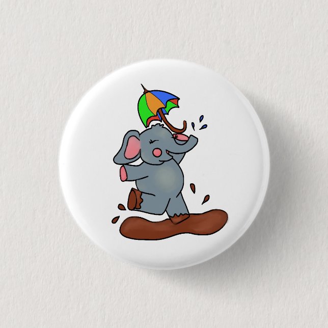 Badge Rond 2,50 Cm Bouton des éléphants gros pieds sales (Devant)