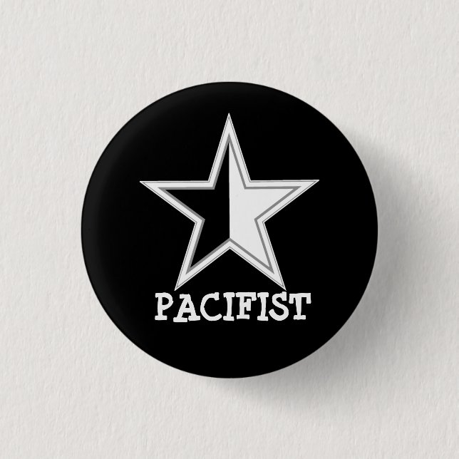 Badge Rond 2,50 Cm bouton d'étoile d'Anarcho-pacifiste (Devant)