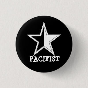 Badge Rond 2,50 Cm bouton d'étoile d'Anarcho-pacifiste