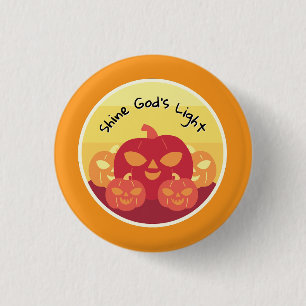 Badge Rond 2,50 Cm Bouton d'Halloween clair de Dieu
