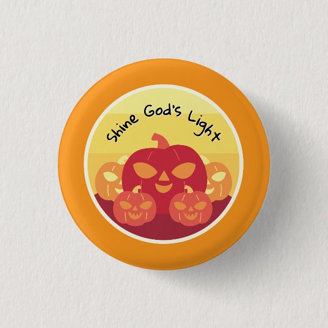 Badge Rond 2,50 Cm Bouton d'Halloween clair de Dieu (Devant)