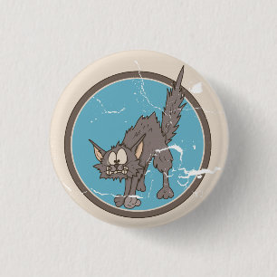 Badge Rond 2,50 Cm Bouton d'Halloween de chat épouvantable