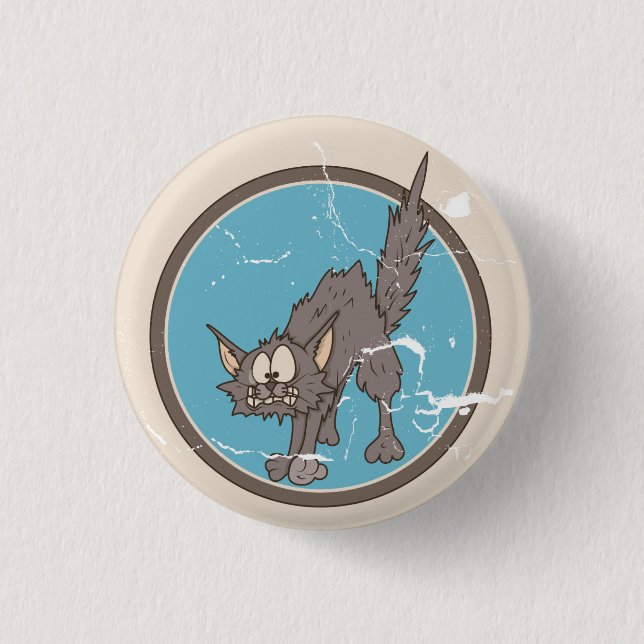 Badge Rond 2,50 Cm Bouton d'Halloween de chat épouvantable (Devant)