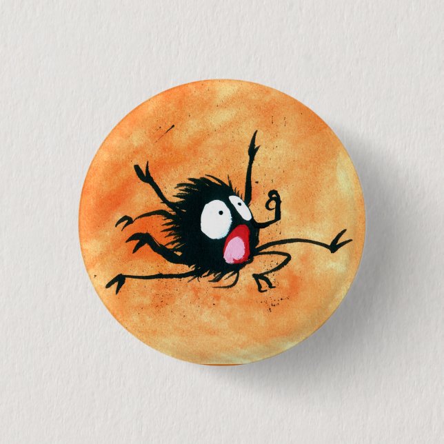 Badge Rond 2,50 Cm Bouton d'Halloween ! Spooked Little Spider ! (Devant)