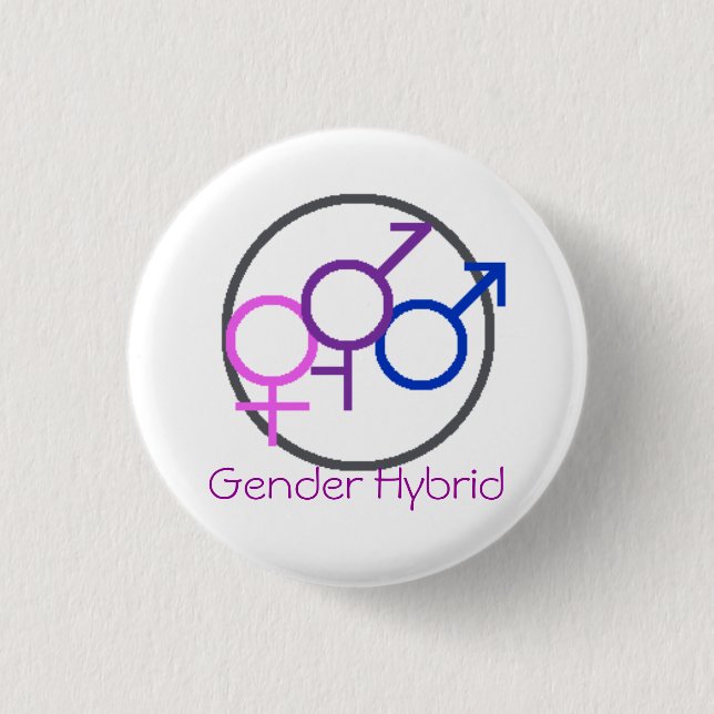 Badge Rond 2,50 Cm Bouton d'hybride de genre (Devant)