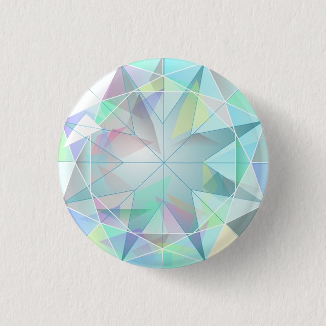 Badge Rond 2,50 Cm Bouton Diamant (Devant)