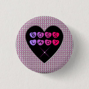 Badge Rond 2,50 Cm Bouton Diamants et Cœurs de la Patronne