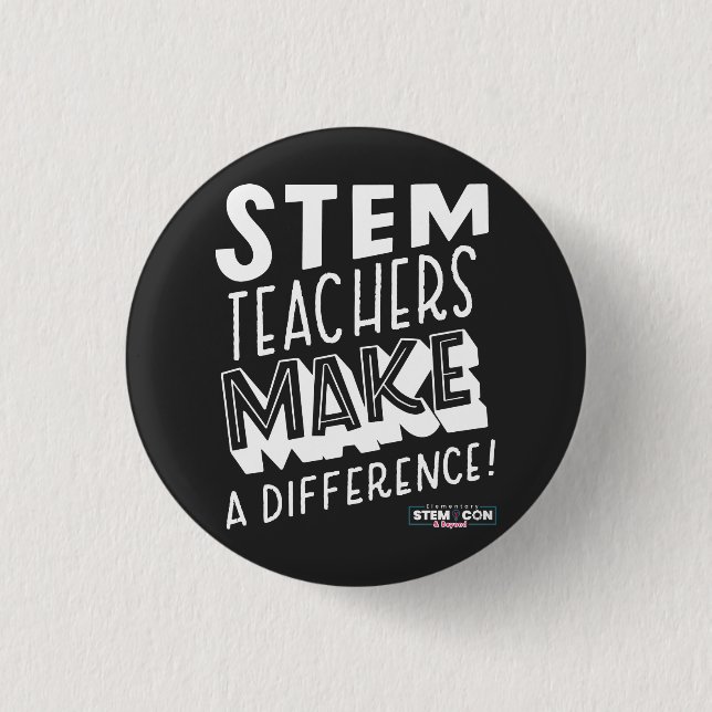 Badge Rond 2,50 Cm Bouton Différence des enseignants STEM (Devant)