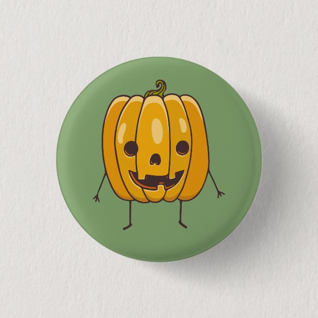Badge Rond 2,50 Cm Bouton d'illustration Citrouille amusant (Devant)