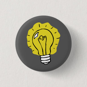 Badge Rond 2,50 Cm Bouton d'illustration d'ampoule d'idée d'Eureka