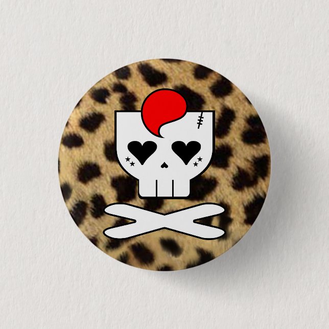BADGE ROND 2,50 CM BOUTON D'IMPRESSION DE KAWAII DEATHROCK SKULL CHEE (Devant)