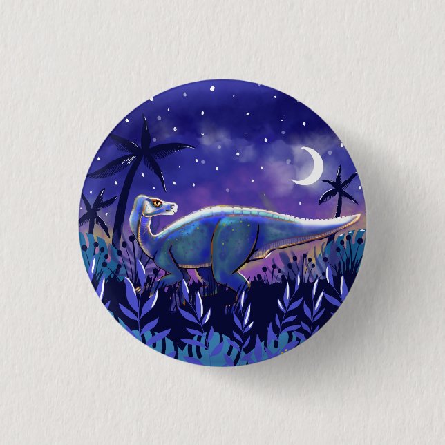 Badge Rond 2,50 Cm Bouton Dinosaure (Devant)