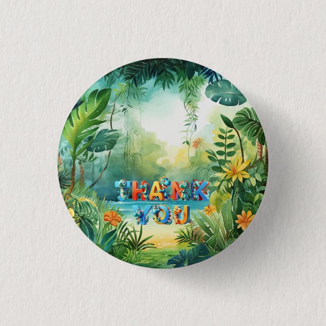 Badge Rond 2,50 Cm Bouton Dinosaure mignon (Devant)