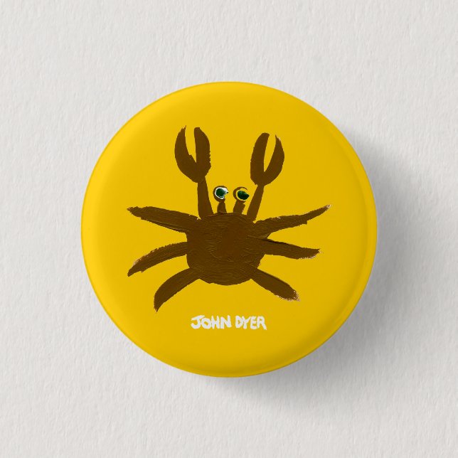 Badge Rond 2,50 Cm Bouton d'insigne d'art : Crabe fou de plage de (Devant)