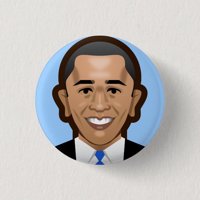 Badge Rond 2,50 Cm Bouton d'Obama petit (Devant)