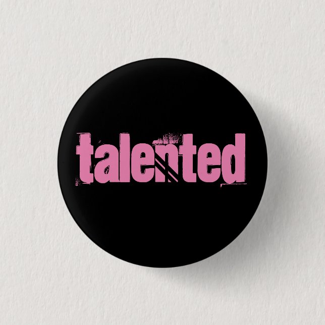 Badge Rond 2,50 Cm Bouton doué rose (Devant)