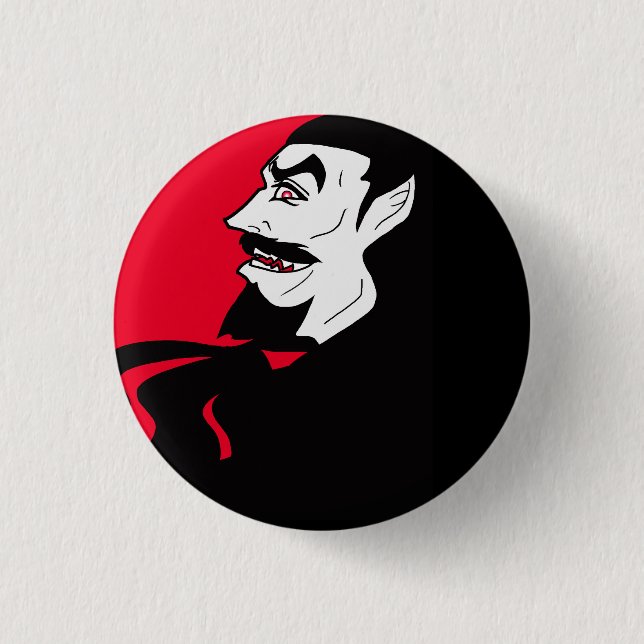 Badge Rond 2,50 Cm Bouton Dracula à l'étranger (Devant)