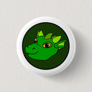 Badge Rond 2,50 Cm Bouton Dragon vert