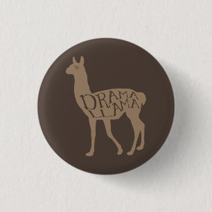 Badge Rond 2,50 Cm Bouton Drama Llama