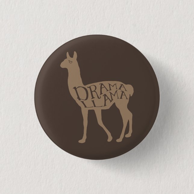 Badge Rond 2,50 Cm Bouton Drama Llama (Devant)