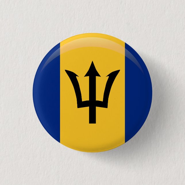 Badge Rond 2,50 Cm Bouton Drapeau Barbade (Devant)
