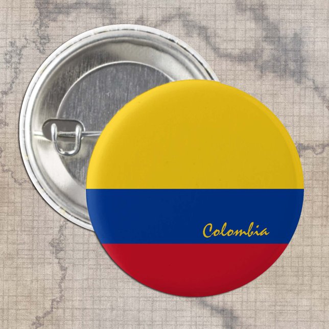 Badge Rond 2,50 Cm Bouton Drapeau colombien, patriotique Colombie (Créateur téléchargé)