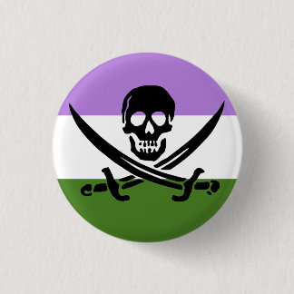 Badge Rond 2,50 Cm Bouton Drapeau de la fierté du pirate de la généra