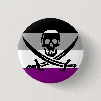 Badge Rond 2,50 Cm Bouton Drapeau de la Fierté Pirate Asexuel