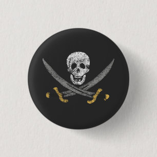 Badge Rond 2,50 Cm Bouton Drapeau du pirate de Calico Jack